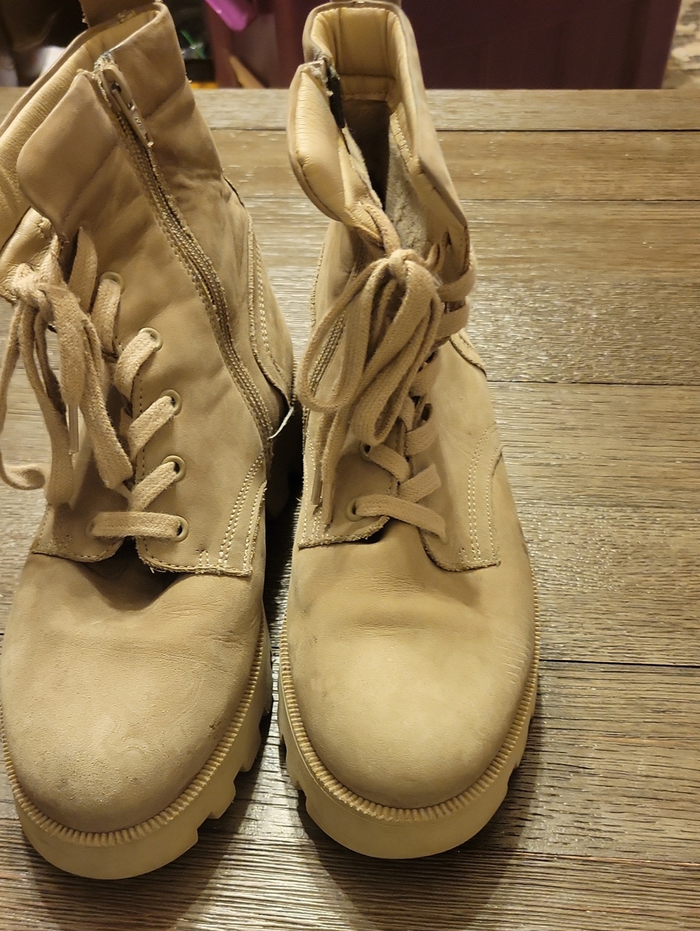 Womens Tan Lace-Up Marco Polo Boots